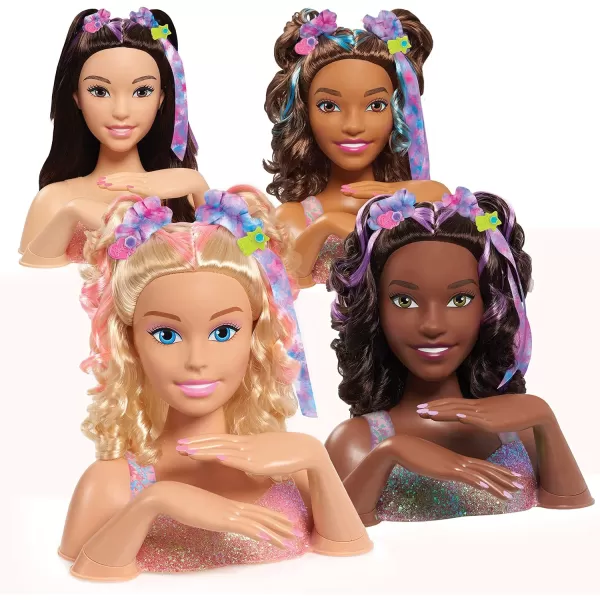 Barbie TieDye Deluxe 21Piece Styling Head Black Hair Includes 2 NonToxic Dye Colors Kids Toys for Ages 3 Up by Just PlayBlack Hair