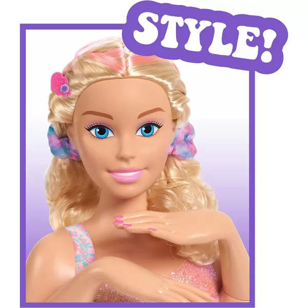 Barbie TieDye Deluxe 21Piece Styling Head Black Hair Includes 2 NonToxic Dye Colors Kids Toys for Ages 3 Up by Just PlayBlonde Hair