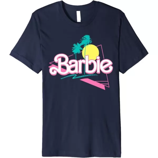 Barbie 90s Retro Logo Premium TShirtNavy Blue