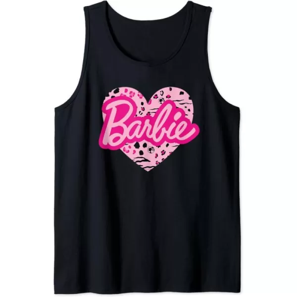 Barbie Patterned Heart Logo Tank TopBlack