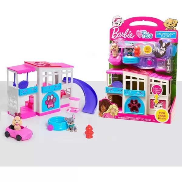 Barbie Pet Dreamhouse 2Sided Playset 10pieces Include Pets and Accessories Kids Toys for Ages 3 Up by Just PlayBarbie Pet Dreamhouse 2Sided Playset 10pieces Include Pets and Accessories Kids Toys for Ages 3 Up by Just Play