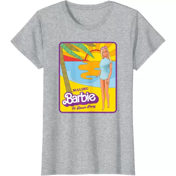 Barbie  Malibu Barbie Beach Party TShirtHeather Grey