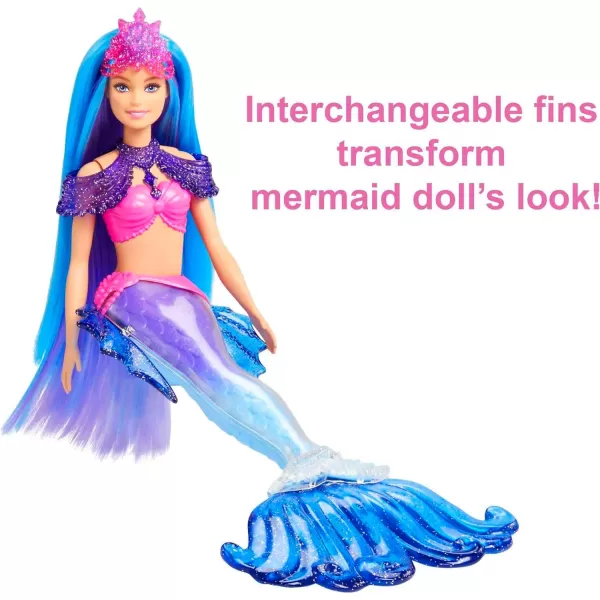 Barbie Mermaid Power Doll Brooklyn with Phoenix Pet and Accessories Mermaid Toys with Interchangeable FinsMalibu