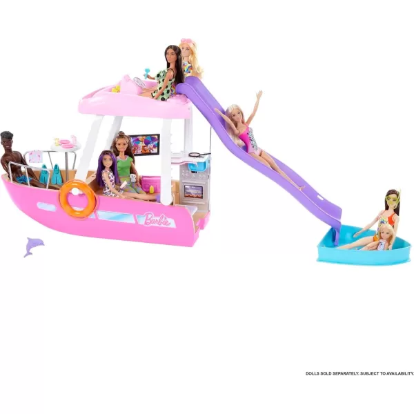 Barbie Toy Boat Playset Dream Boat with 20 Pieces Including Pool Slide amp Dolphin OceanThemed AccessoriesBarbie Toy Boat Playset Dream Boat with 20 Pieces Including Pool Slide amp Dolphin OceanThemed Accessories