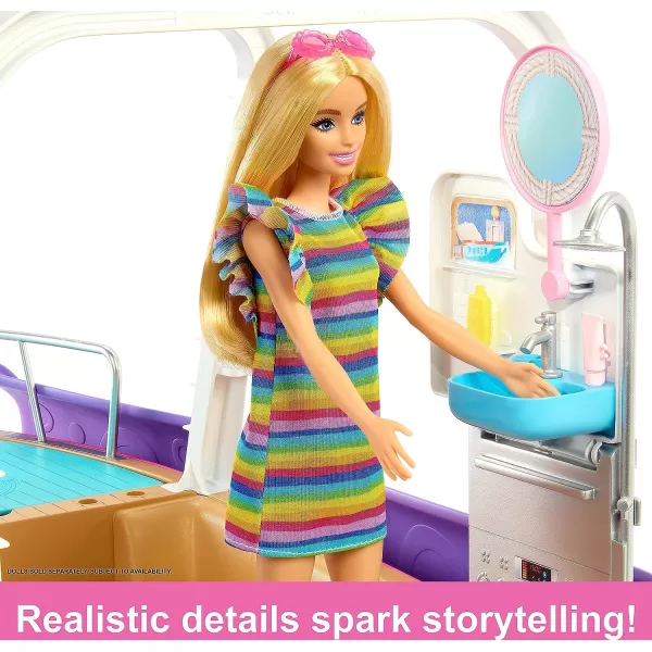 Barbie Toy Boat Playset Dream Boat with 20 Pieces Including Pool Slide amp Dolphin OceanThemed AccessoriesBarbie Toy Boat Playset Dream Boat with 20 Pieces Including Pool Slide amp Dolphin OceanThemed Accessories