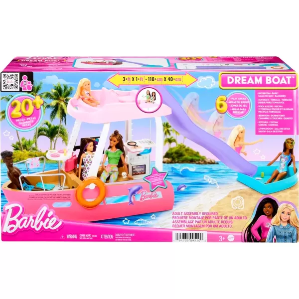 Barbie Toy Boat Playset Dream Boat with 20 Pieces Including Pool Slide amp Dolphin OceanThemed AccessoriesBarbie Toy Boat Playset Dream Boat with 20 Pieces Including Pool Slide amp Dolphin OceanThemed Accessories