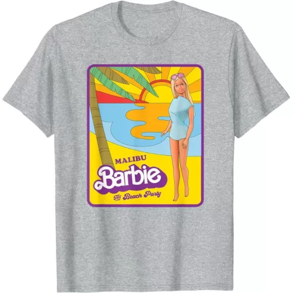 Barbie  Malibu Barbie Beach Party TShirtHeather Grey