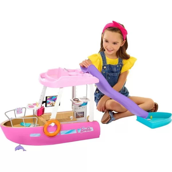 Barbie Toy Boat Playset Dream Boat with 20 Pieces Including Pool Slide amp Dolphin OceanThemed AccessoriesBarbie Toy Boat Playset Dream Boat with 20 Pieces Including Pool Slide amp Dolphin OceanThemed Accessories