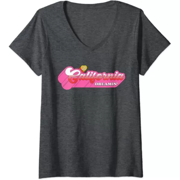 Womens Barbie  California Dreamin VNeck TShirtDark Heather Grey