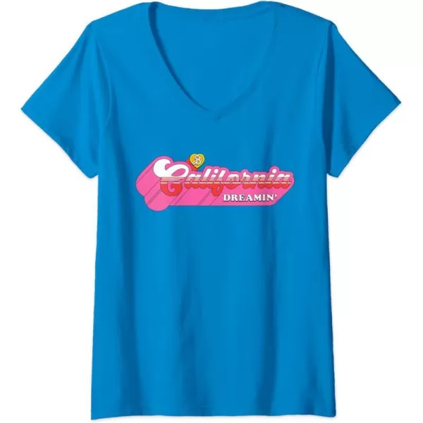 Womens Barbie  California Dreamin VNeck TShirtSapphire Blue