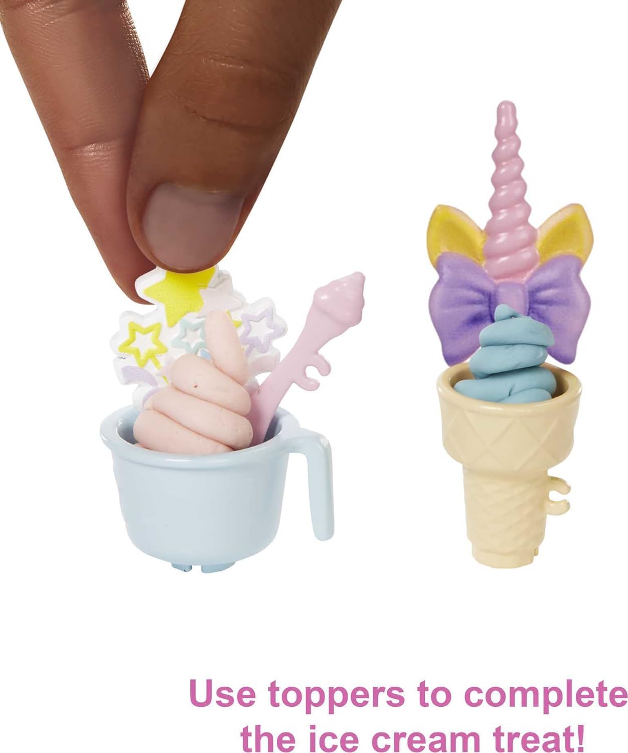 Barbie Careers Doll amp Accessories Ice Cream Shop Playset with Blonde Doll Ice Cream Machine Molds Dough amp MoreBrunette Multicolor