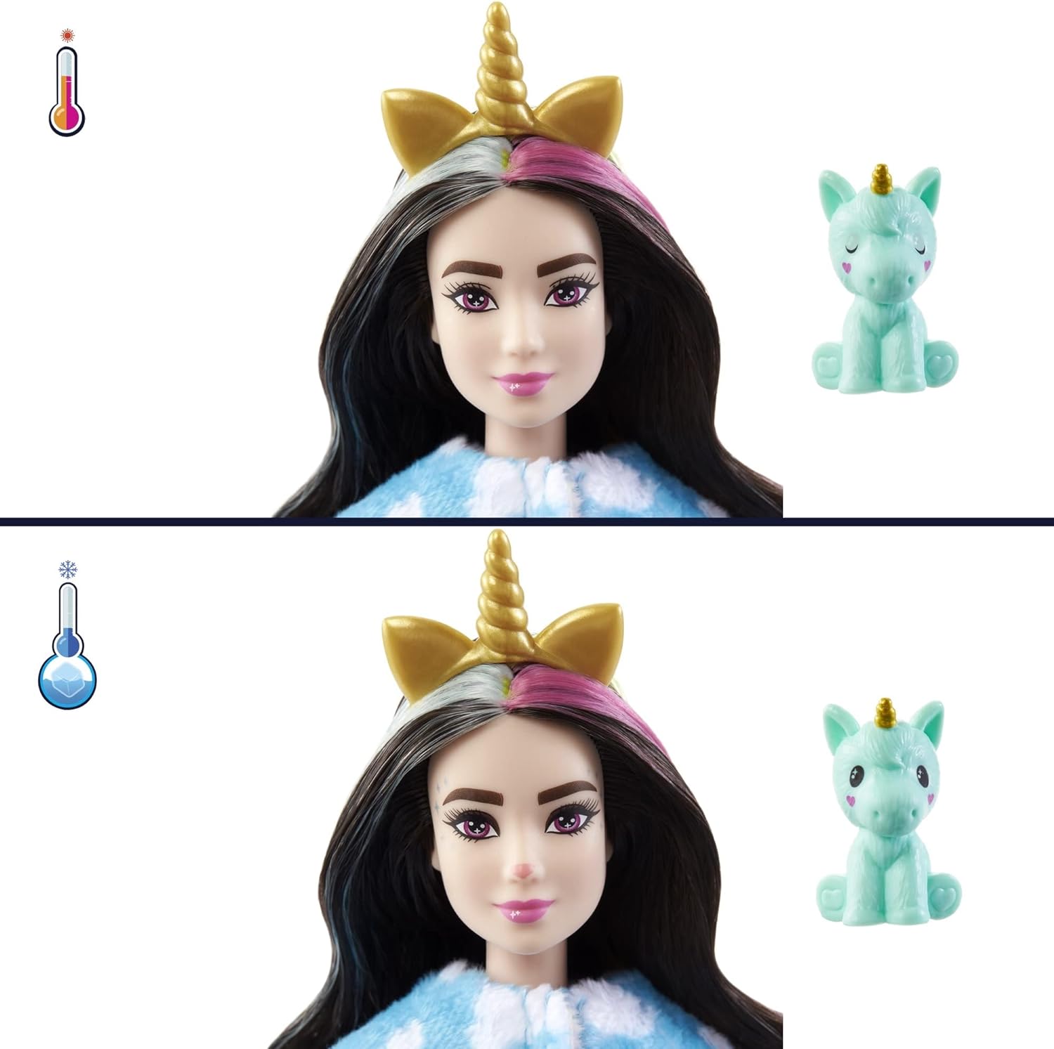 Barbie Doll Cutie Reveal Unicorn Plush Costume Doll with 10 Surprises Mini Pet Unicorn Color Change and Accessories Fantasy SeriesBarbie Doll Cutie Reveal Unicorn Plush Costume Doll with 10 Surprises Mini Pet Unicorn Color Change and Accessories Fantasy Series