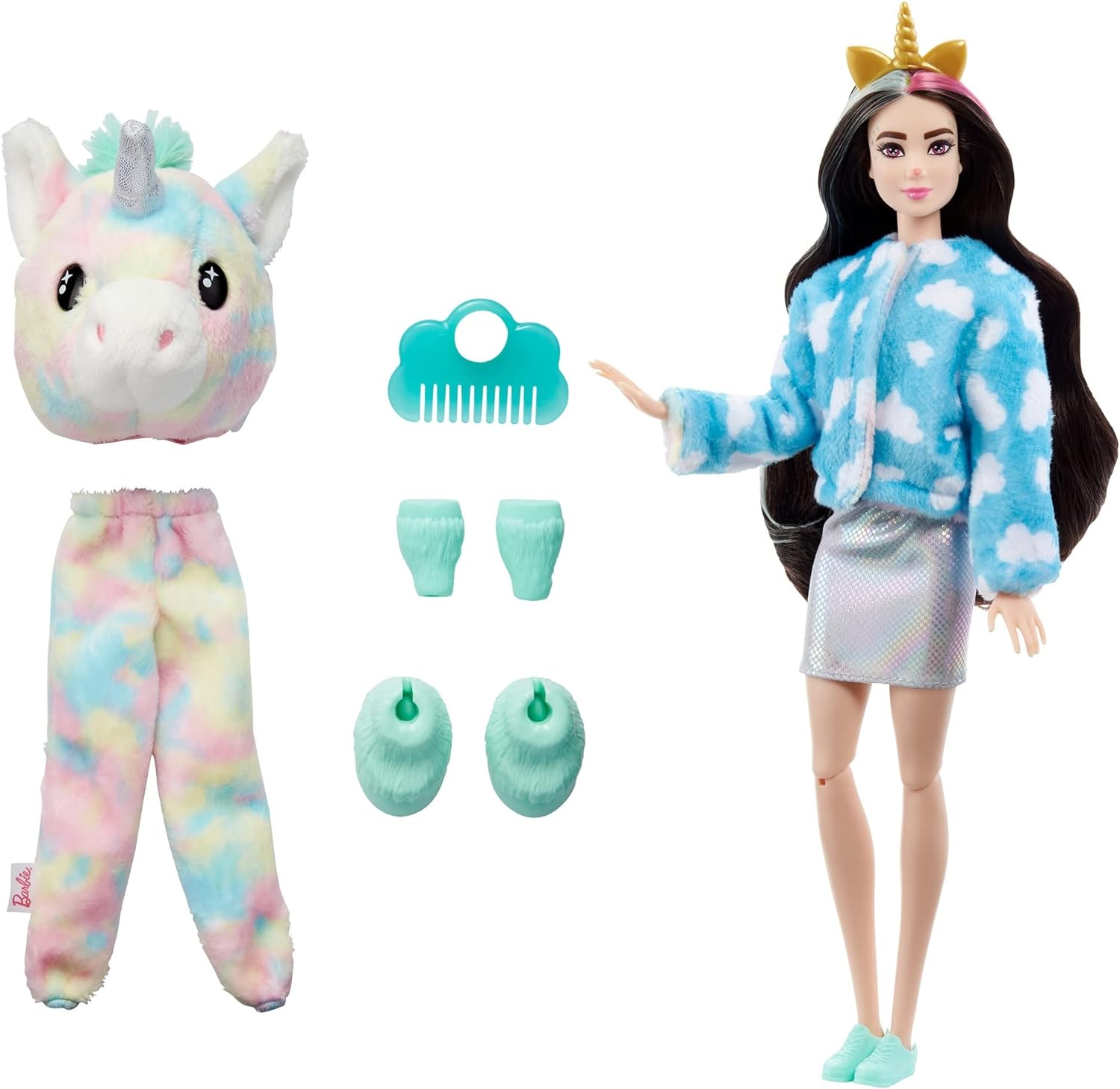 Barbie Doll Cutie Reveal Unicorn Plush Costume Doll with 10 Surprises Mini Pet Unicorn Color Change and Accessories Fantasy SeriesBarbie Doll Cutie Reveal Unicorn Plush Costume Doll with 10 Surprises Mini Pet Unicorn Color Change and Accessories Fantasy Series