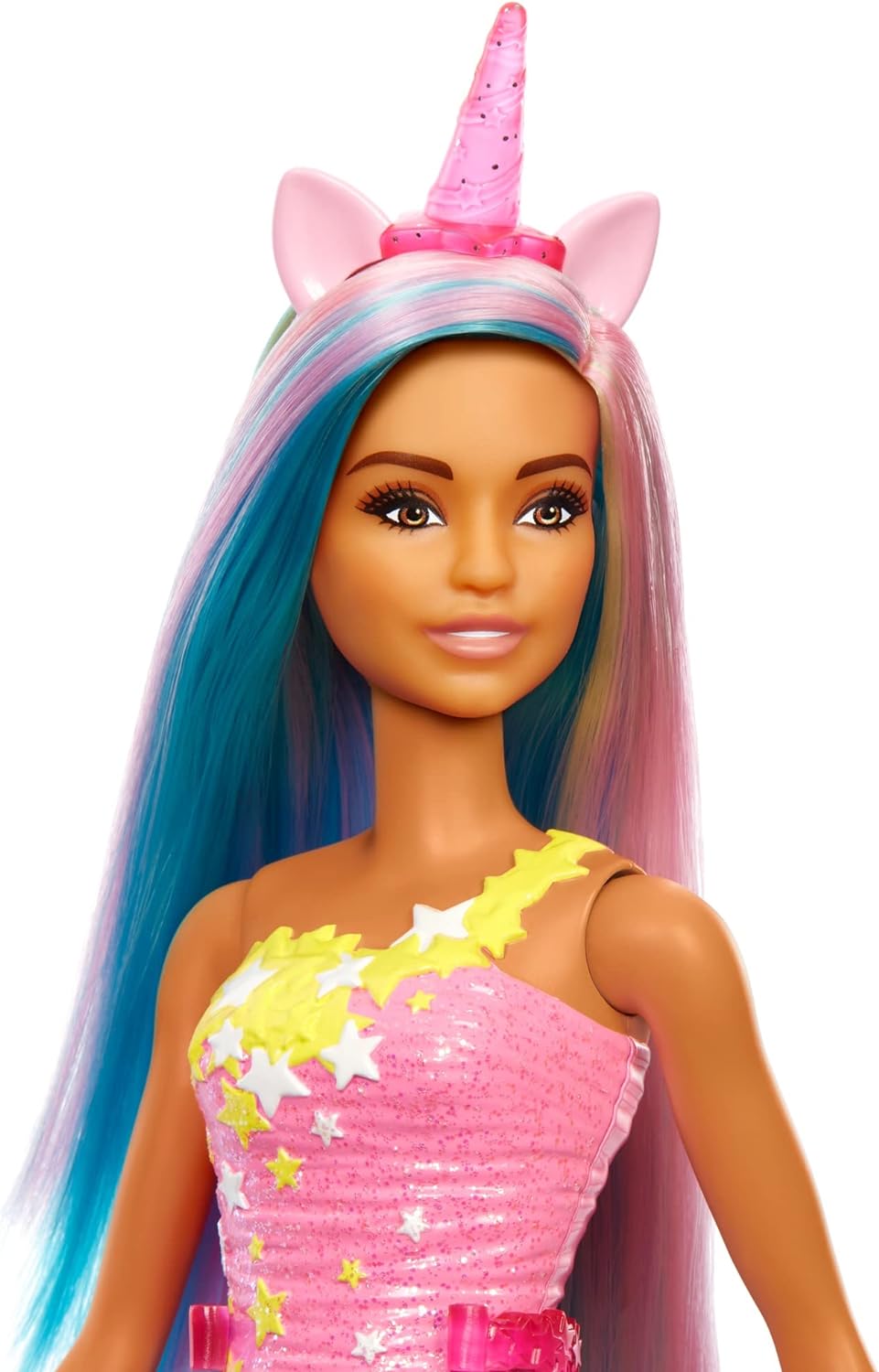 Barbie Dreamtopia Doll with Removable Unicorn Headband amp Tail Blue amp Purple Fantasy Hair amp Rainbow Skirt Unicorn ToyModern Multicolor
