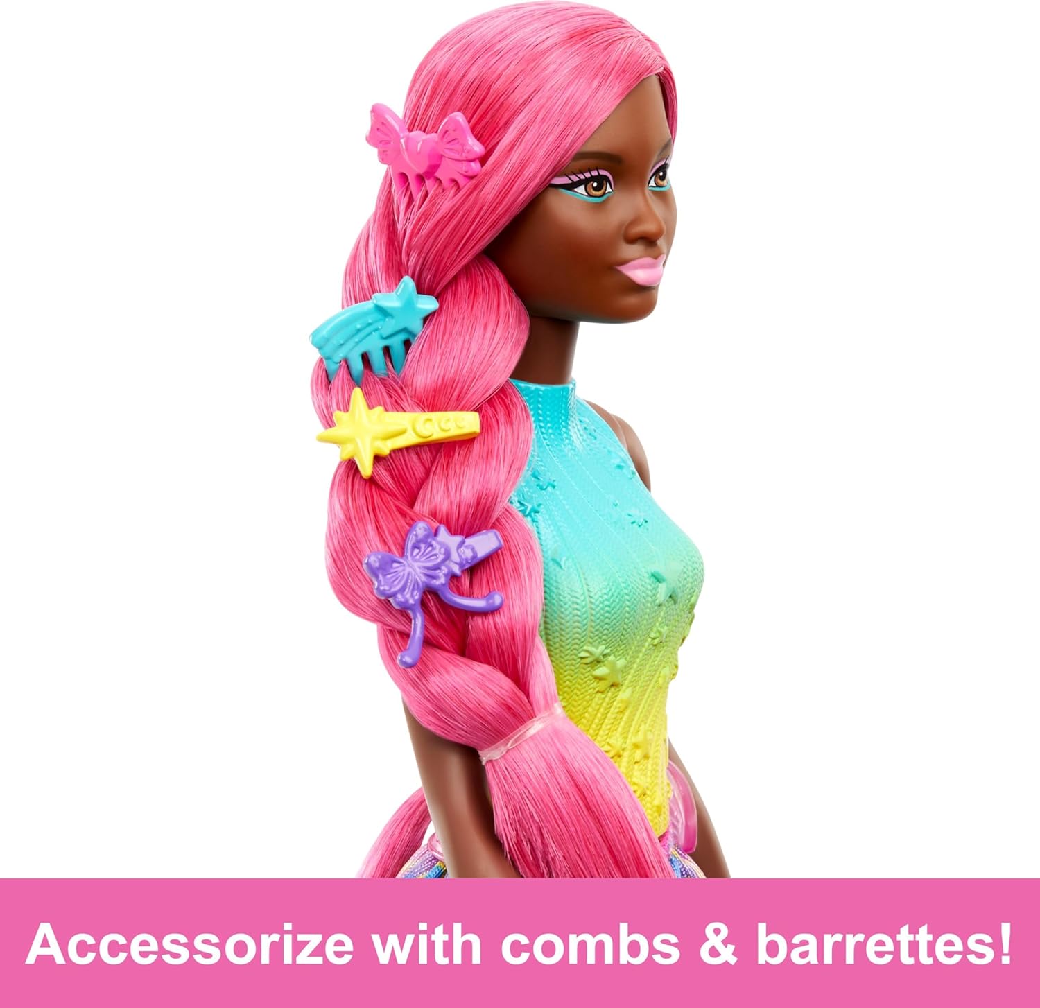 Barbie Mermaid Doll with 7InchLong Pink Fantasy Hair and Colorful Accessories for Styling Play Like Headband and BarrettesUnicorn