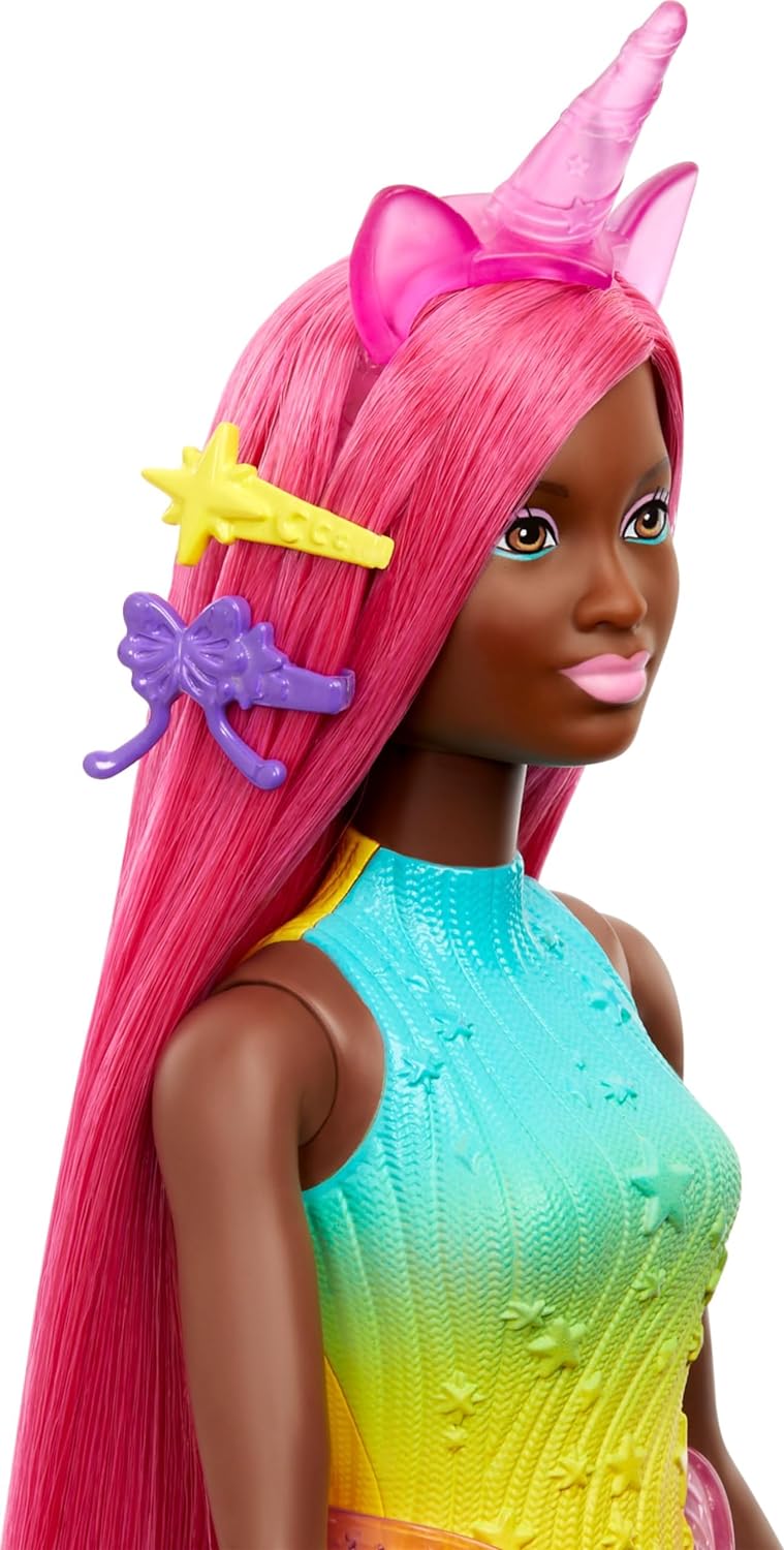 Barbie Mermaid Doll with 7InchLong Pink Fantasy Hair and Colorful Accessories for Styling Play Like Headband and BarrettesUnicorn