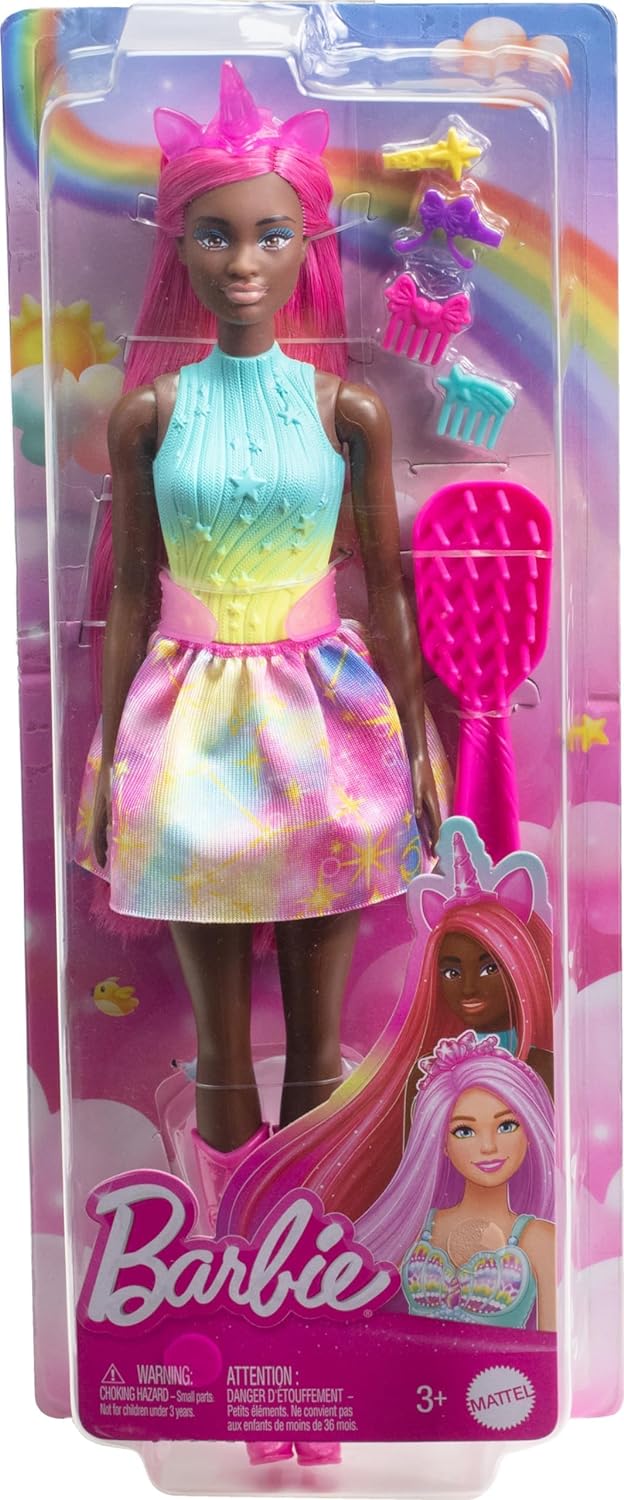 Barbie Mermaid Doll with 7InchLong Pink Fantasy Hair and Colorful Accessories for Styling Play Like Headband and BarrettesUnicorn