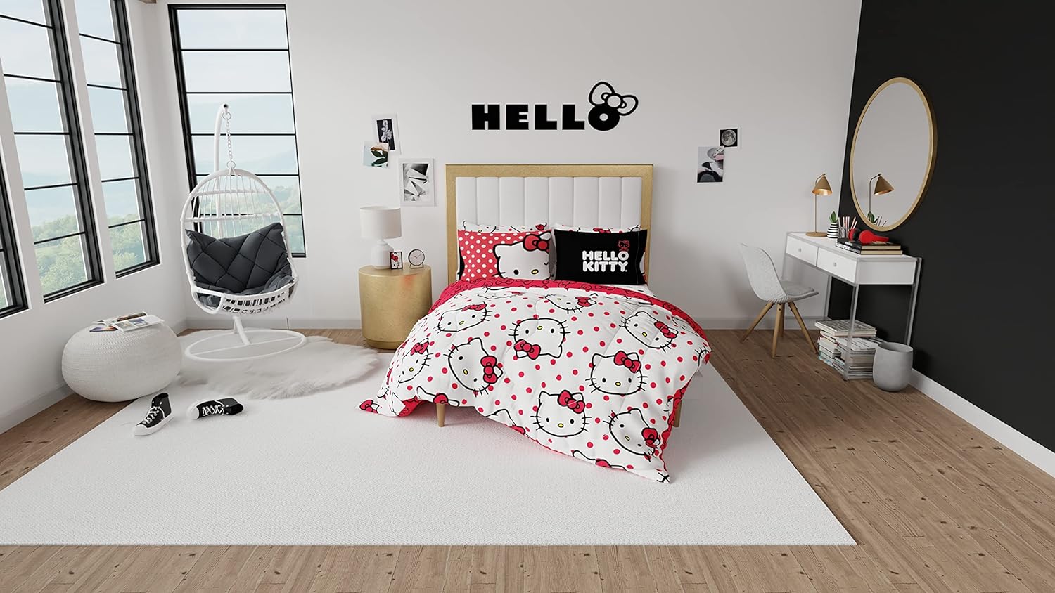 Franco Barbie Barbiecore Bedding Super Soft Comforter and Sheet Set with Sham 5 Piece Twin Size College Dorm Essentials Official Licensed ProductHello Kitty 7 Piece Queen Size