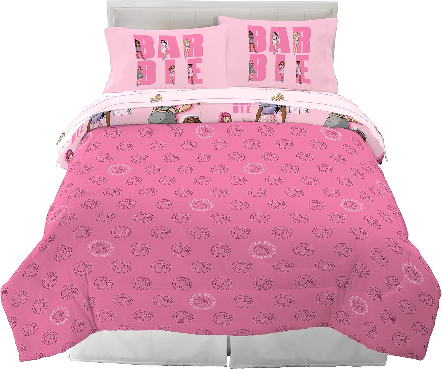 Franco Barbie Barbiecore Bedding Super Soft Comforter and Sheet Set with Sham 7 Piece Full Size Official Licensed ProductFranco Barbie Barbiecore Bedding Super Soft Comforter and Sheet Set with Sham 7 Piece Full Size Official Licensed Product