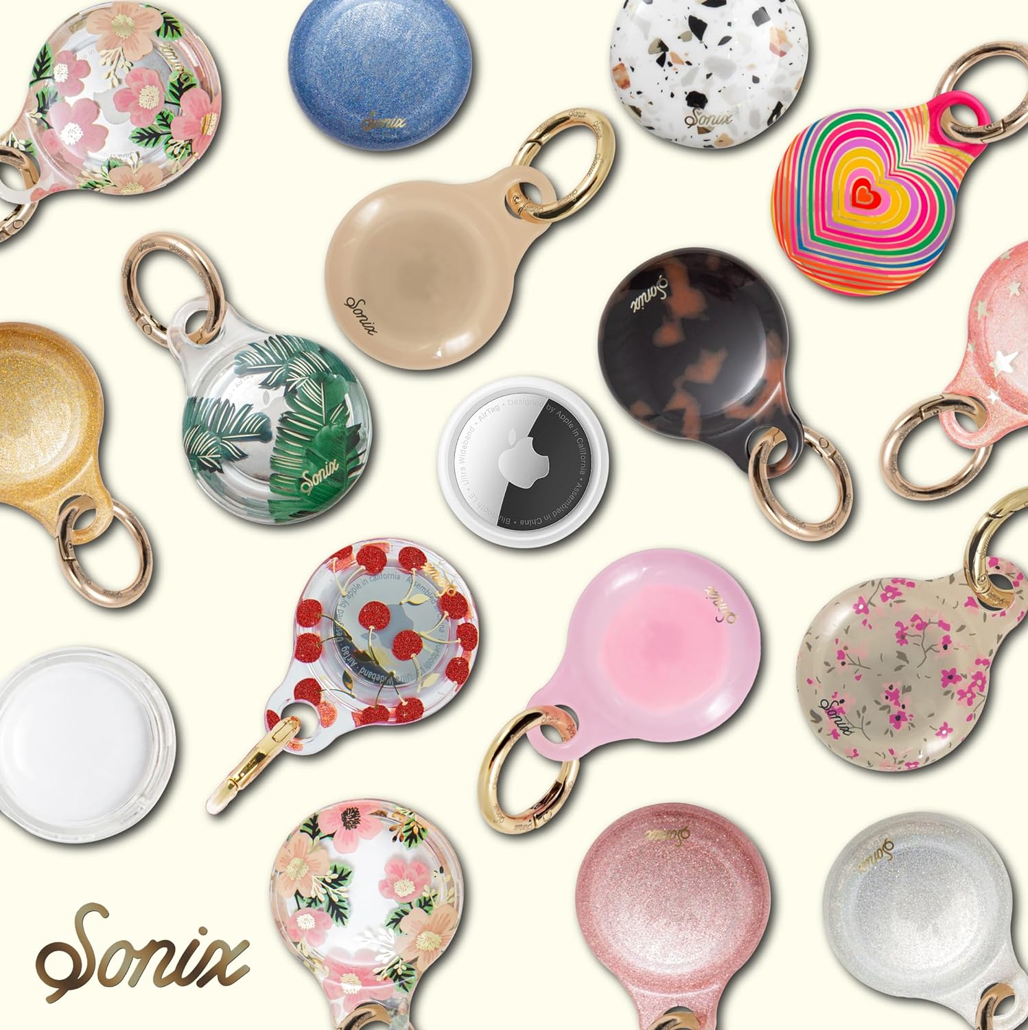 Sonix Cases for Apple AirTags with Keychain Barbie  IconicCottage Floral Pink
