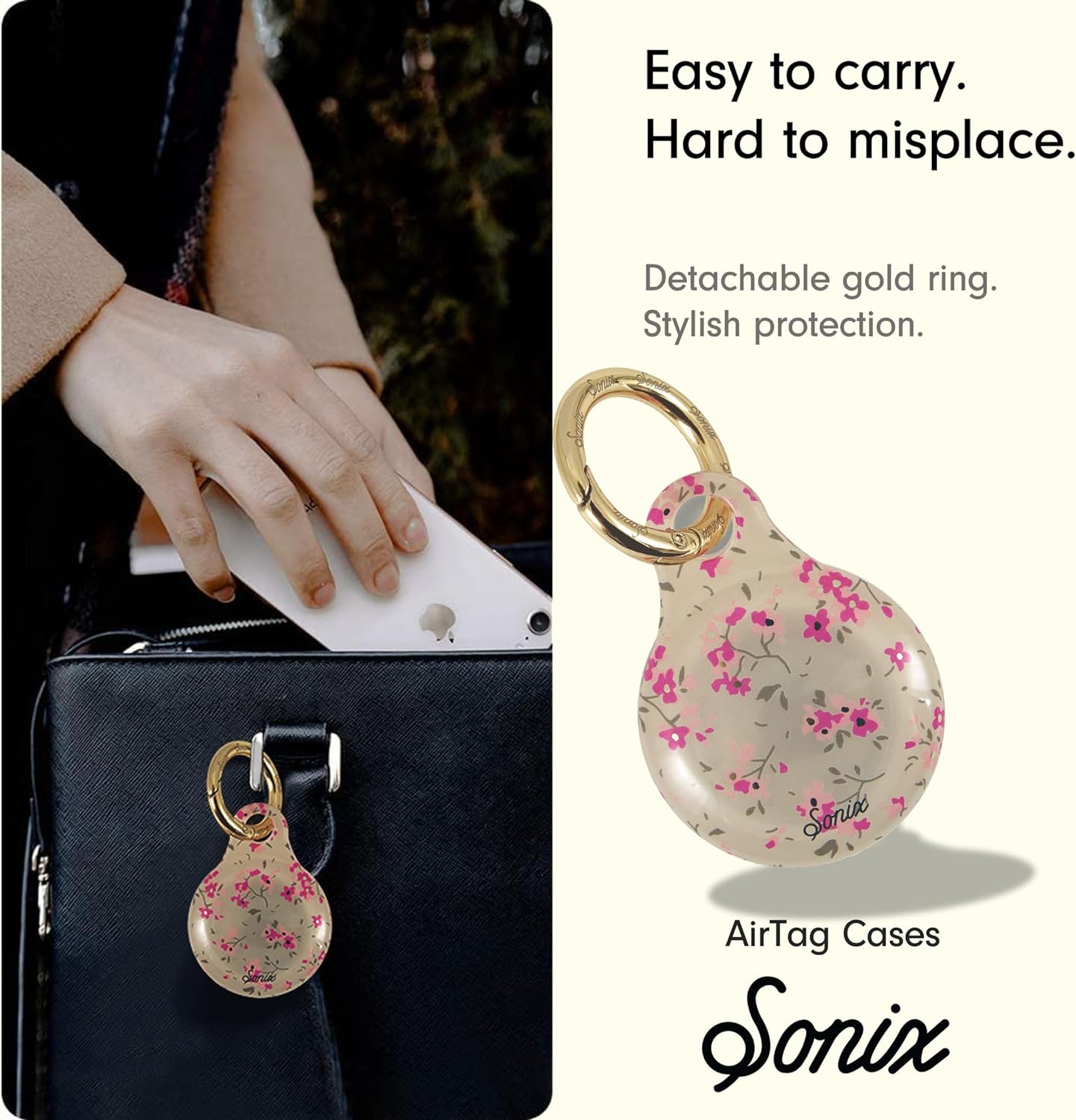 Sonix Cases for Apple AirTags with Keychain Barbie  IconicCottage Floral Pink