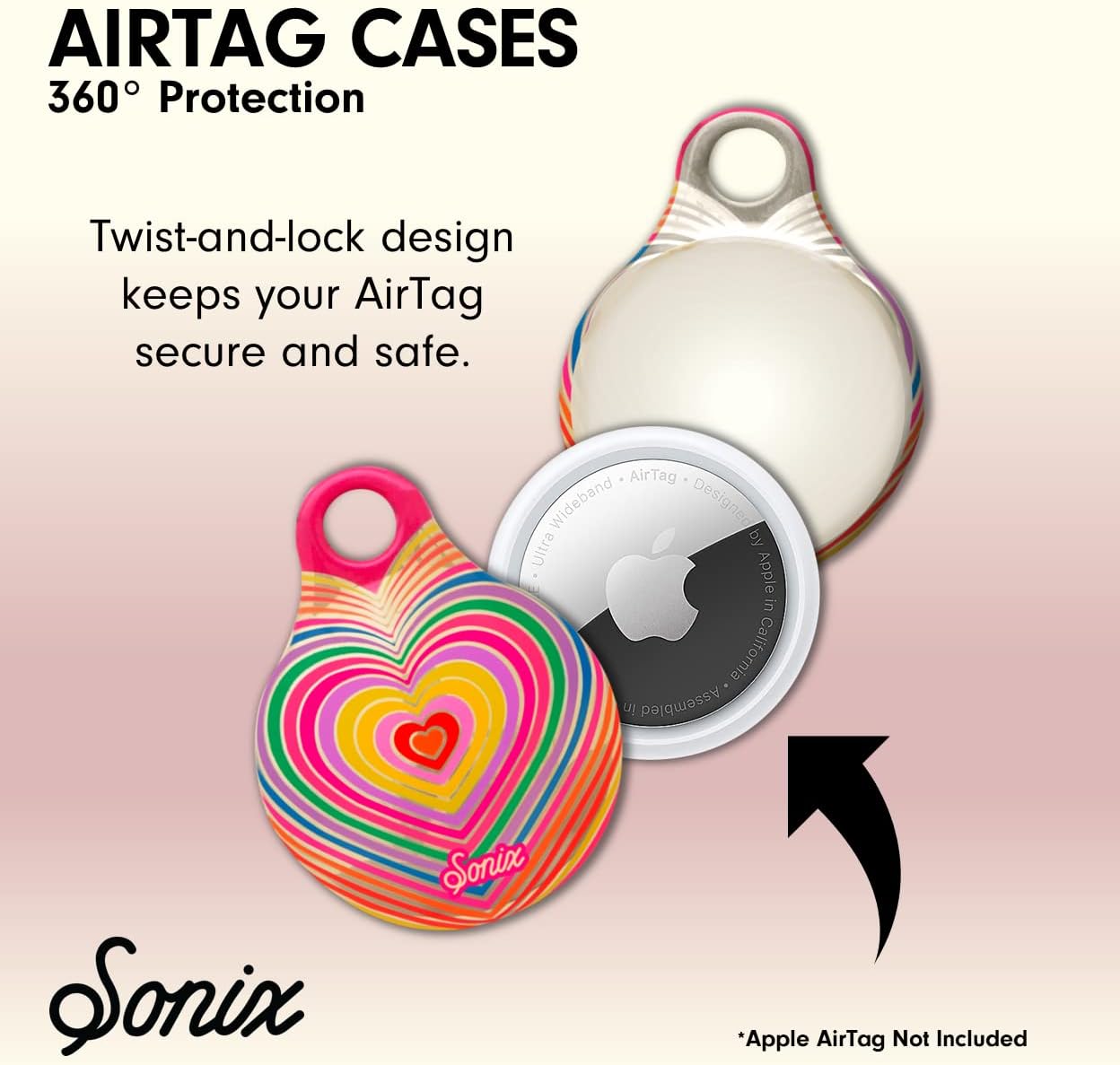 Sonix Cases for Apple AirTags with Keychain Barbie  IconicRainbow Heart