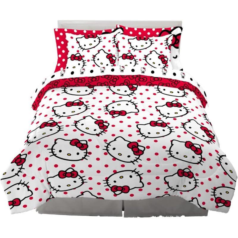 Franco Barbie Barbiecore Bedding Super Soft Comforter and Sheet Set with Sham 5 Piece Twin Size College Dorm Essentials Official Licensed ProductHello Kitty 7 Piece Queen Size