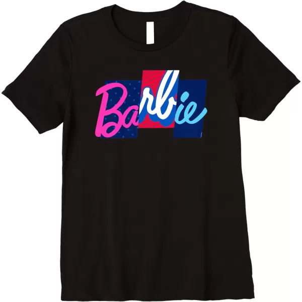 Barbie  Americana Mixed Logo Premium TShirtBlack