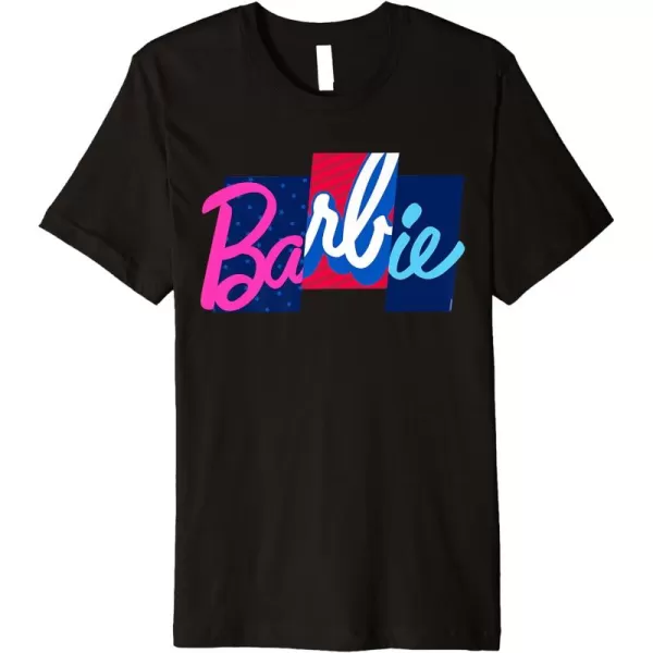 Barbie  Americana Mixed Logo Premium TShirtBlack