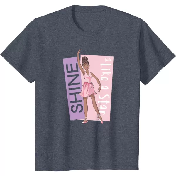 Barbie  Ballerina Barbie  Pink Leotard Shine Like a Star TShirtHeather Blue