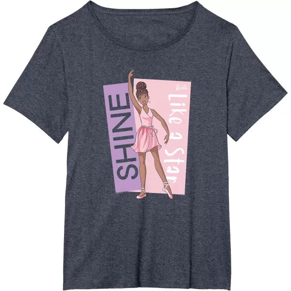 Barbie  Ballerina Barbie  Pink Leotard Shine Like a Star TShirtHeather Blue