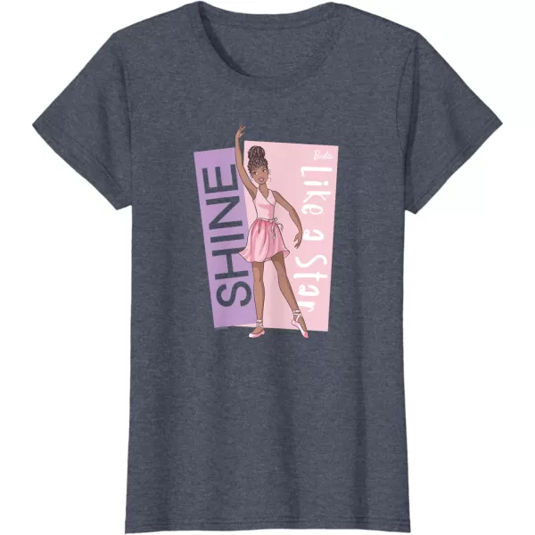 Barbie  Ballerina Barbie  Pink Leotard Shine Like a Star TShirtHeather Blue