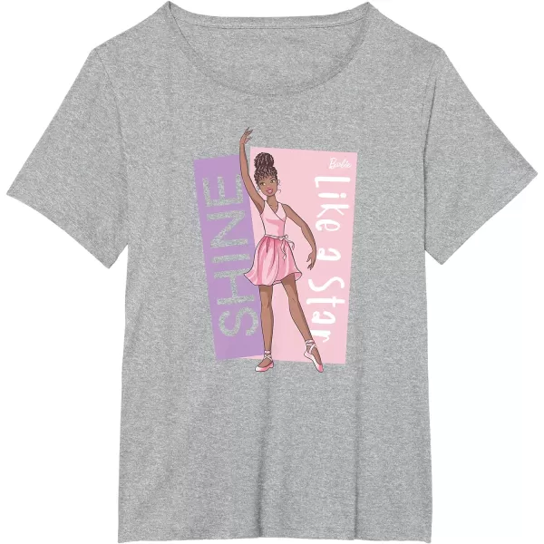 Barbie  Ballerina Barbie  Pink Leotard Shine Like a Star TShirtHeather Grey