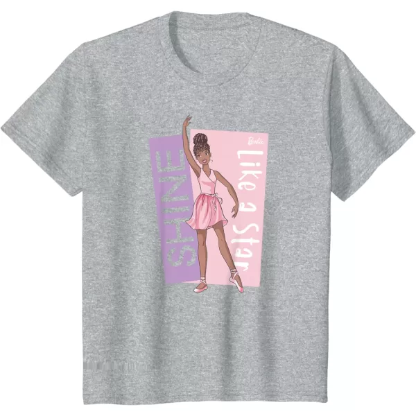 Barbie  Ballerina Barbie  Pink Leotard Shine Like a Star TShirtHeather Grey