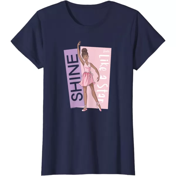 Barbie  Ballerina Barbie  Pink Leotard Shine Like a Star TShirtNavy Blue