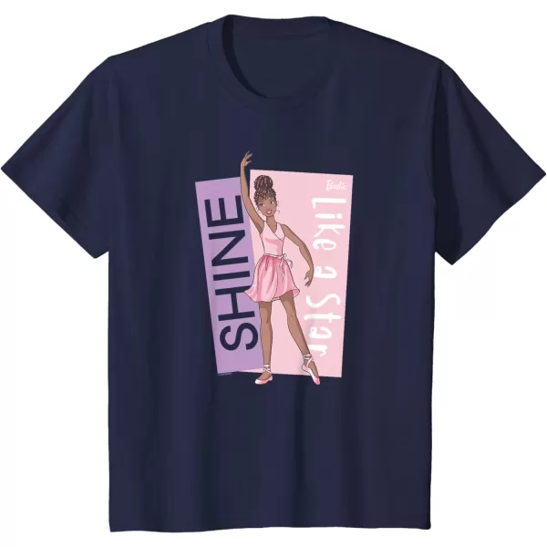 Barbie  Ballerina Barbie  Pink Leotard Shine Like a Star TShirtNavy Blue