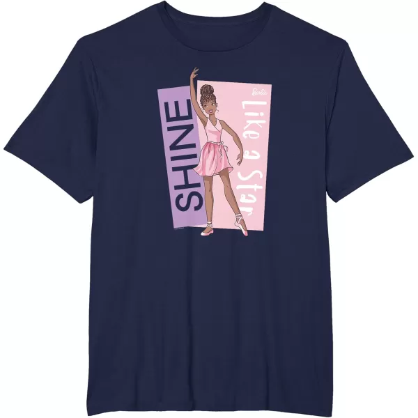 Barbie  Ballerina Barbie  Pink Leotard Shine Like a Star TShirtNavy Blue