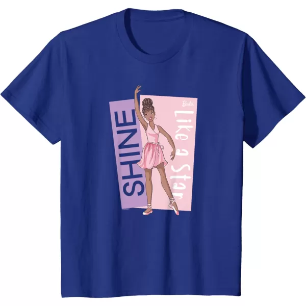 Barbie  Ballerina Barbie  Pink Leotard Shine Like a Star TShirtRoyal Blue