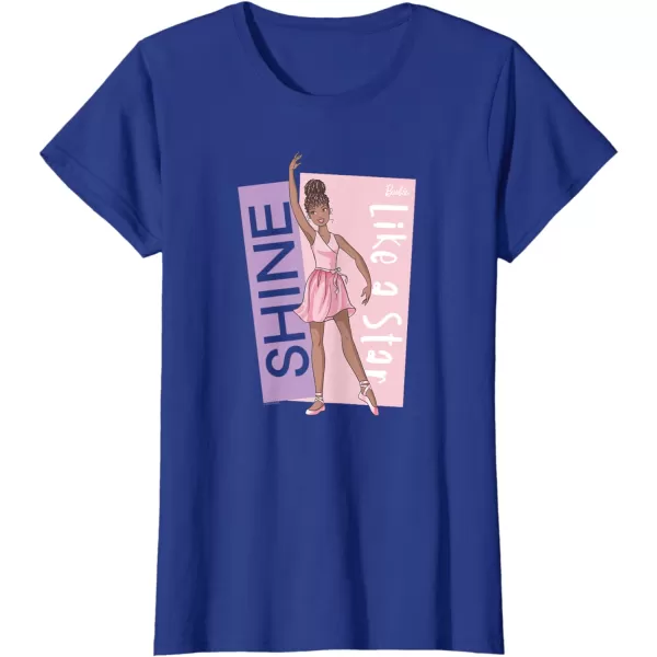 Barbie  Ballerina Barbie  Pink Leotard Shine Like a Star TShirtRoyal Blue