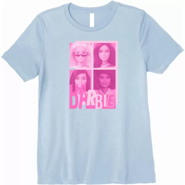 Barbie  Barbie Mixed Logo Grid Premium TShirtBaby Blue