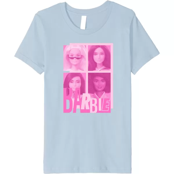 Barbie  Barbie Mixed Logo Grid Premium TShirtBaby Blue