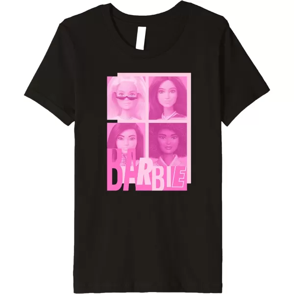 Barbie  Barbie Mixed Logo Grid Premium TShirtBlack