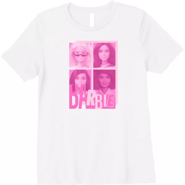 Barbie  Barbie Mixed Logo Grid Premium TShirtWhite