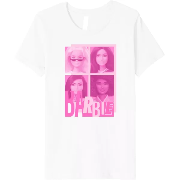 Barbie  Barbie Mixed Logo Grid Premium TShirtWhite