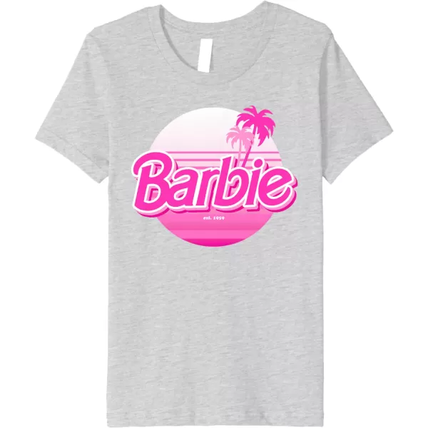 Barbie  Barbie Summer Logo Premium TShirtHeather Grey