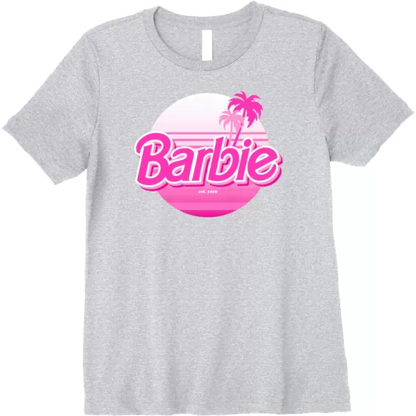 Barbie  Barbie Summer Logo Premium TShirtHeather Grey