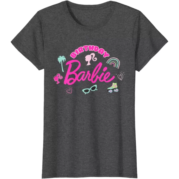 Barbie  Birthday Barbie Icons TShirtDark Heather Grey