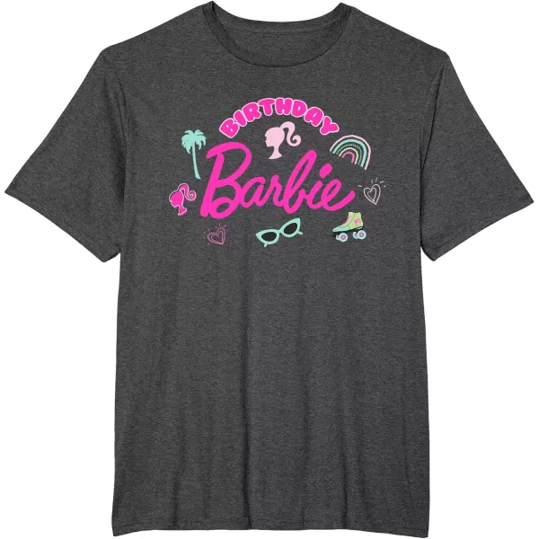 Barbie  Birthday Barbie Icons TShirtDark Heather Grey