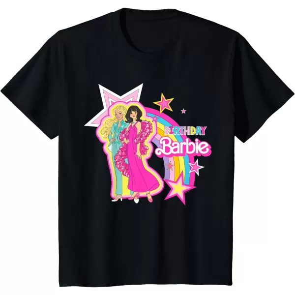 Barbie  Birthday Barbie Rainbow TShirtBlack