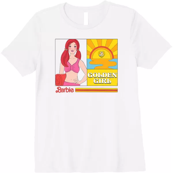 Barbie  Golden Girl Sunset Premium TShirtWhite